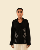 Valentio | Black Full Sleeve Shirt