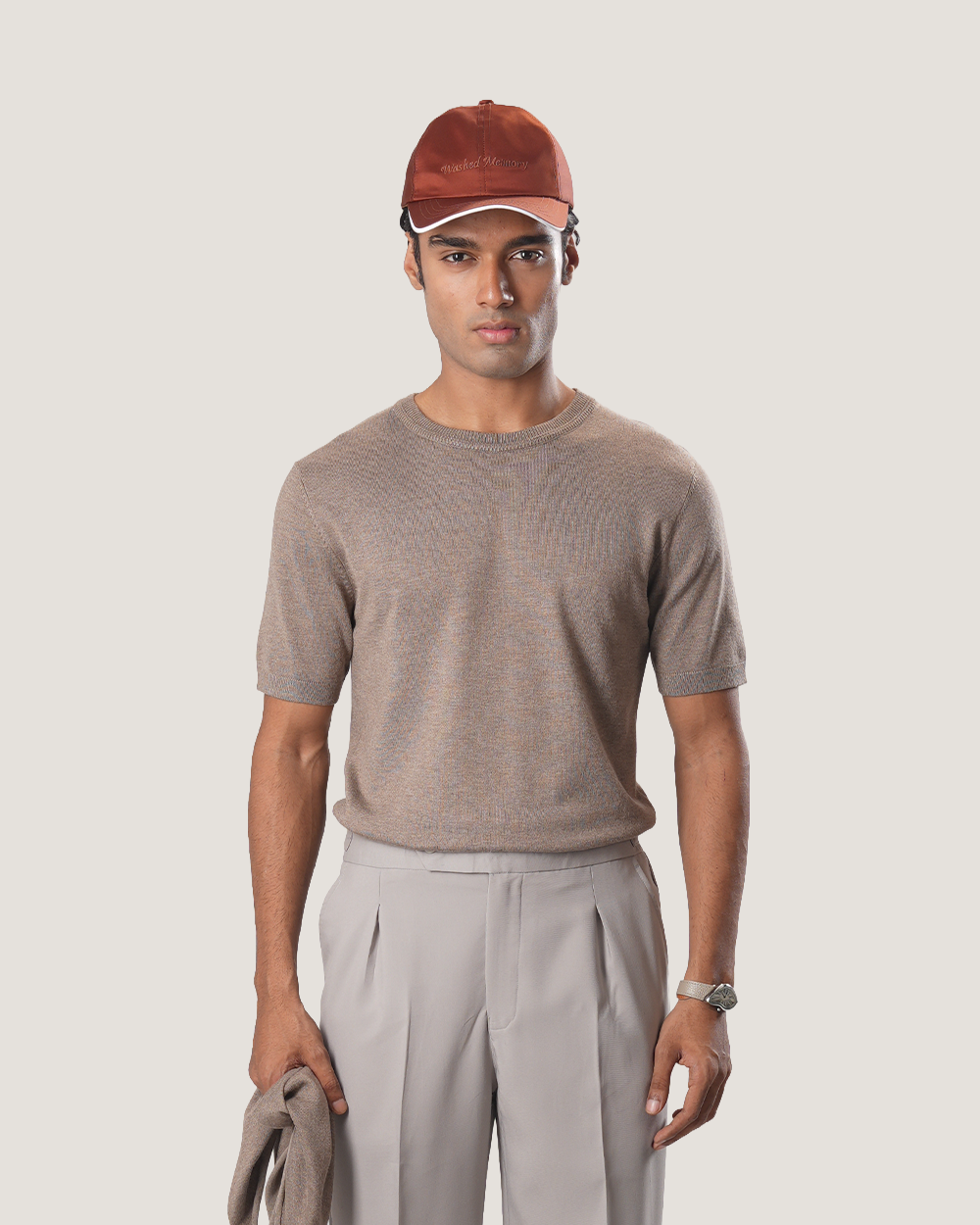 Veil | Beige Knit Tee