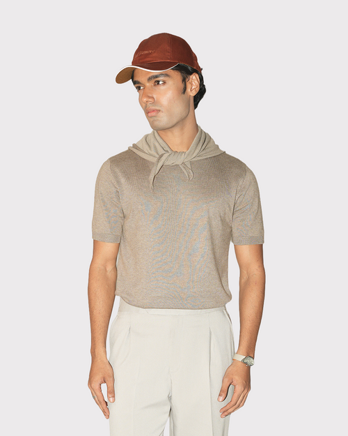 Veil | Beige Knit Tee