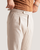 Oren | Light Cream Flared Pants with Side Adjusters