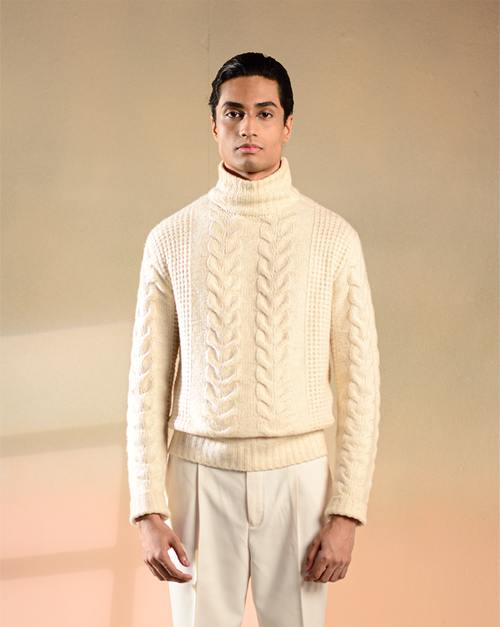 Yuri | Sandstone High Neck Sweater