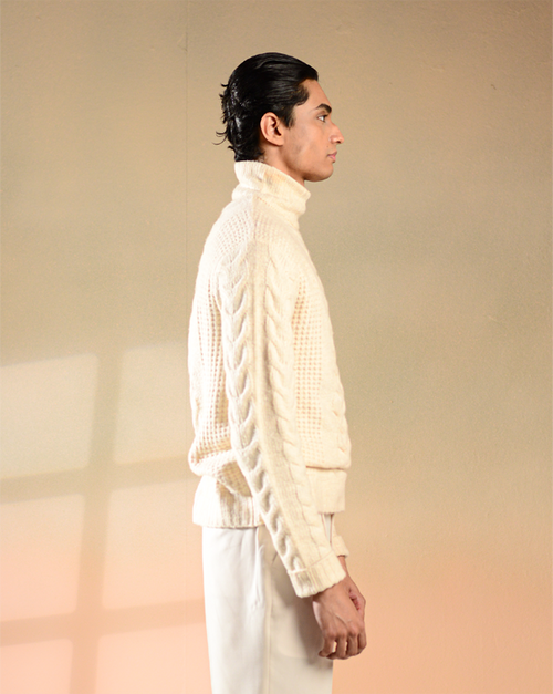 Yuri | Sandstone High Neck Sweater