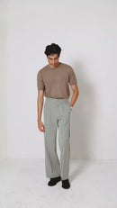 NOTCH | Grey Buttoned Side-Vent Trousers