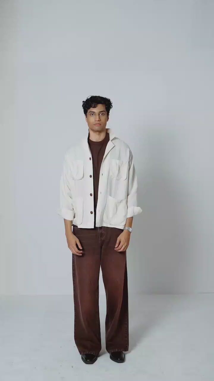 CASK | Earth Brown Wide-Leg Denim