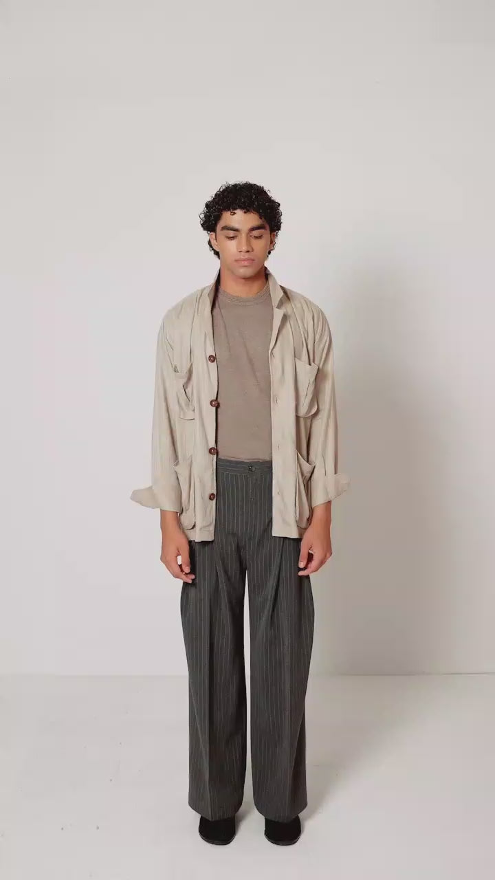 MARLOWE | Charcoal Pinstripe Formal Trouser