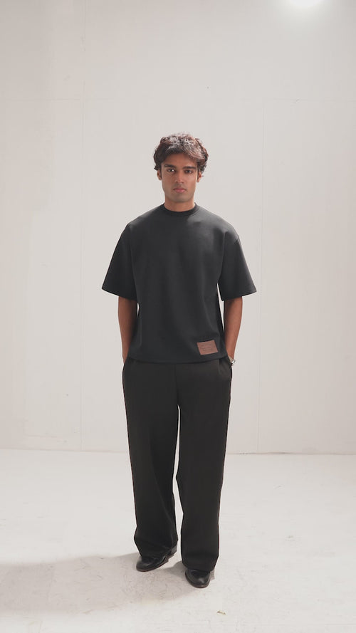 Obsidian  | Black Boxy Scuba Tee