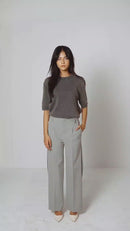 NOTCH | Grey Buttoned Side-Vent Trousers
