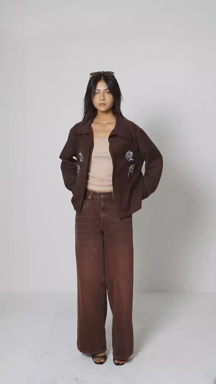 HEARTH | Sepia Embroidered Overshirt
