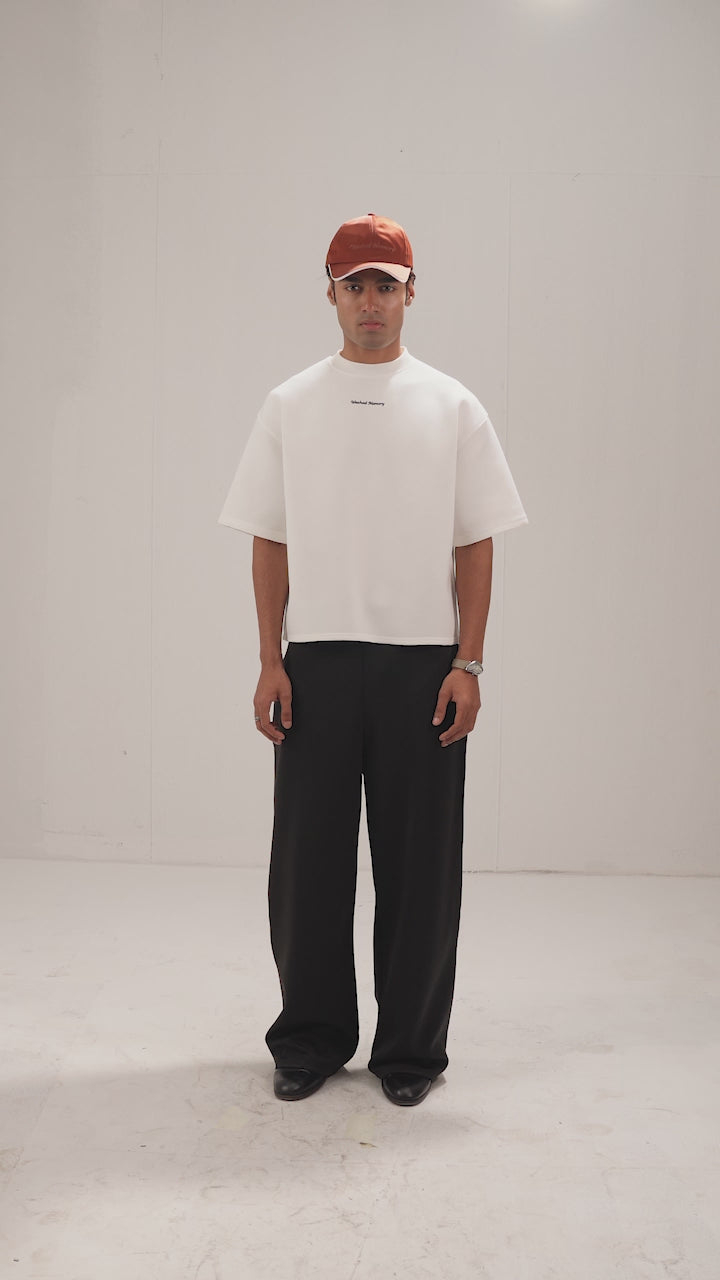 Shift | Cropped White Scuba Tee