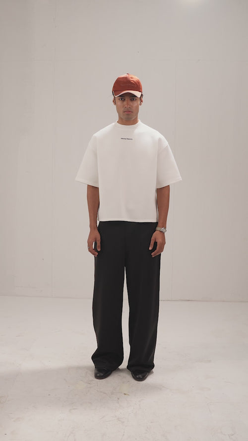 Shift | Cropped White Scuba Tee
