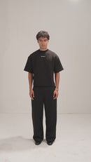 Slate | Cropped Black Scuba Tee