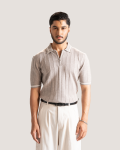 Noé | Light Taupe Knit Polo Shirt