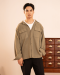 Merrin | Olive Textured Weave Full-Sleeve Shirt